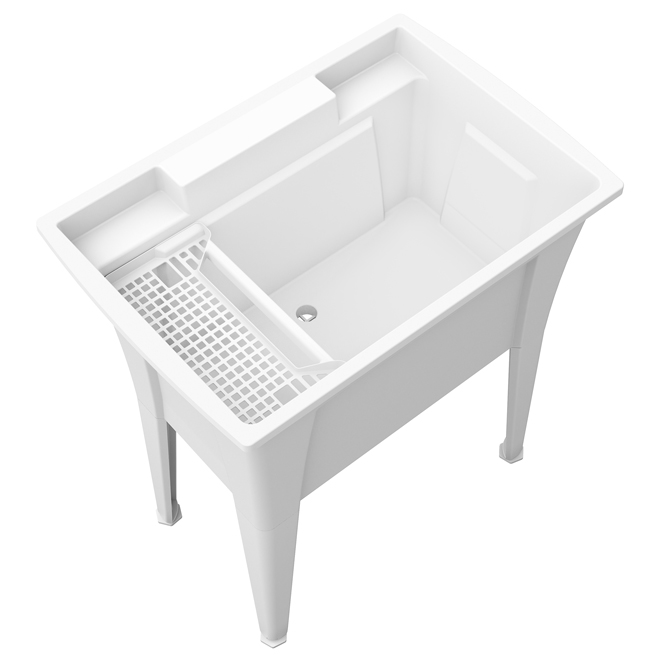 Ruggedtub 32.25-in x 22-in x 34.25-in 97 L White Polypropylene Laundry Tub