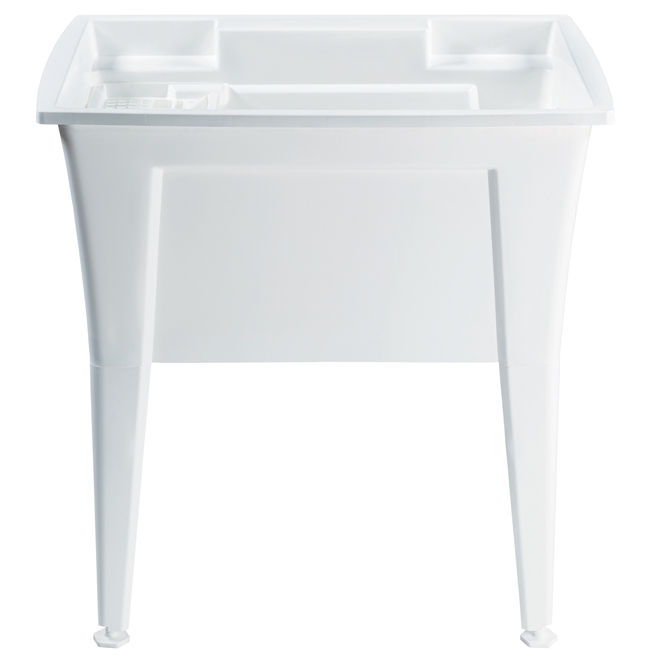 Ruggedtub 32.25-in x 22-in x 34.25-in 97 L White Polypropylene Laundry Tub