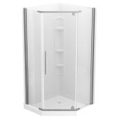 Technoform Tarifa 38 x 38-in White Polypropylene and Clear Glass Neo-Angle Shower