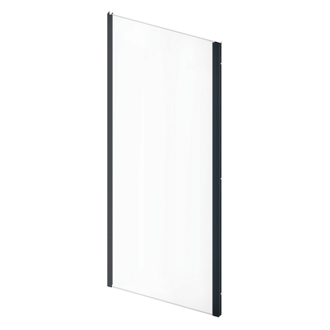 Technoform Pandora Return Glass Panel with Matte Black Trim - 32-in x 75.37-in