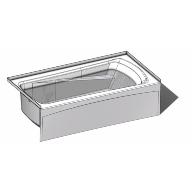 Technoform Nordik Bathtub Acrylic Alcove 30-in x 60-in x 20-in White