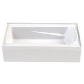 Technoform Nordik Bathtub Alcove with Moulded Armrests 30-in x 60-in x 20-in White Acrylic