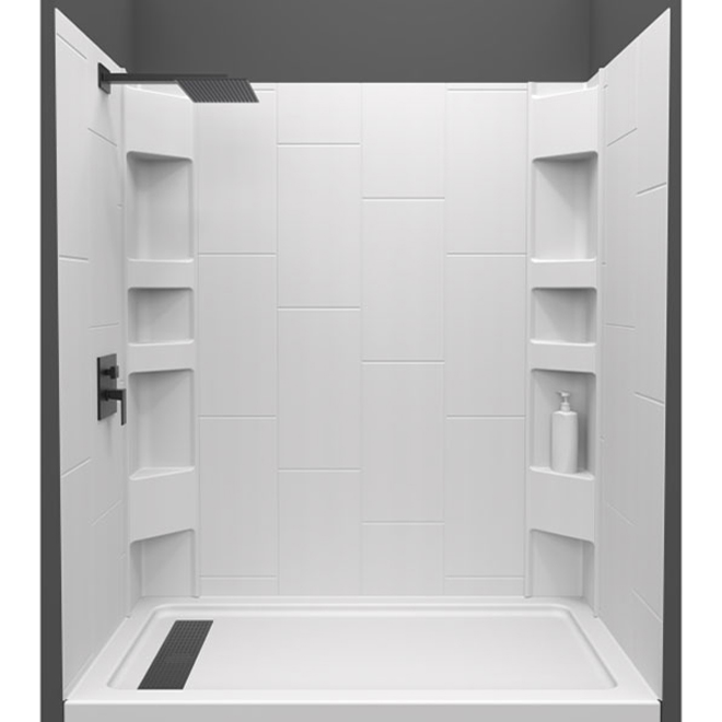 Vertical Technoform 60 x 32 x 80-in White Acrylic Shower Wall