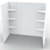 Technoform Appliqués Smooth 58 x 60-in White Smooth Polystyrene 6-integrated-shelf Tub Walls and Surrounds - 5 Pieces