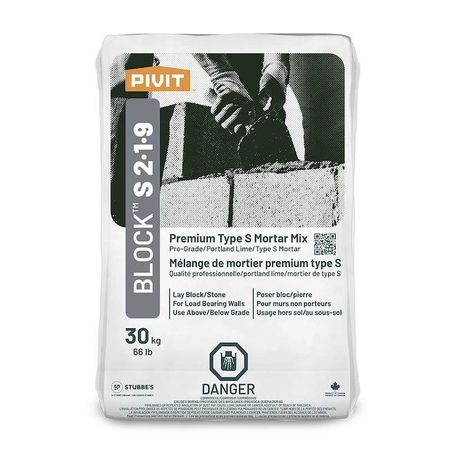 Pivit BLOCK S 2.1.9 Mortar Mix Premium Type S - Bag of 30-kg