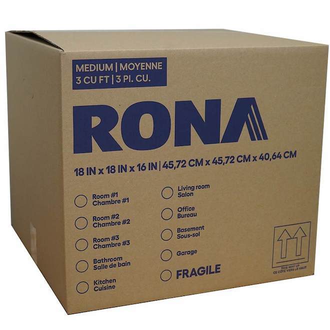 RONA Moving Box in Corrugated Cardboard 18 x 18 x 16-in MDQU336192 | RONA