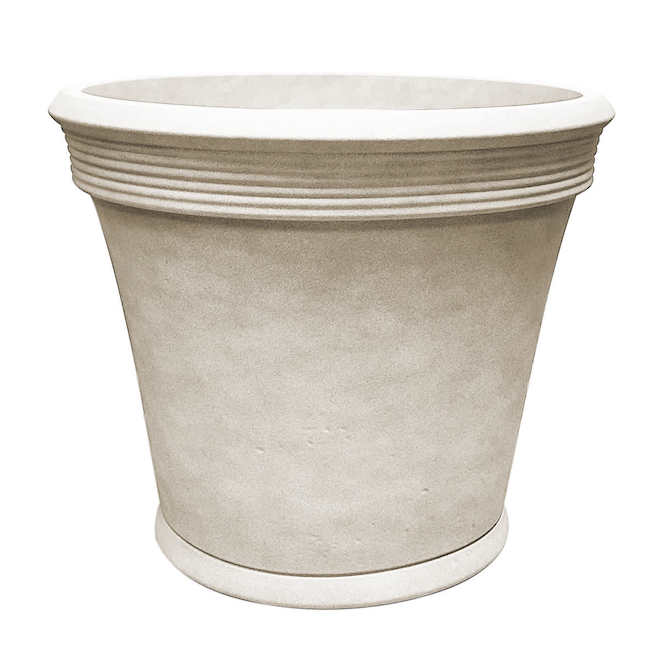 Grosfillex Georgetown Planter 22-in with Stone Wash Effect - Beige