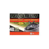 Sacs à ordures, paquet de 40, 67 l, noir