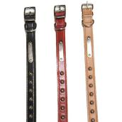 Collier pour chien en cuir clouté double, noir, 20''