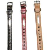 Collier pour chien en cuir clouté double, noir, 26''