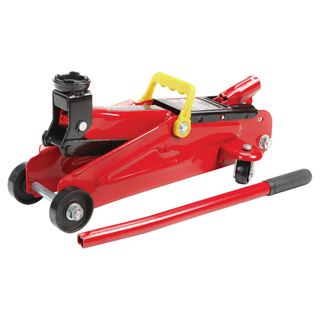 Big Red Hydraulic Trolley Floor Jack with Handle - Heavy-Duty Steel - Powder-Coated - 2-Ton Max Load Capacity