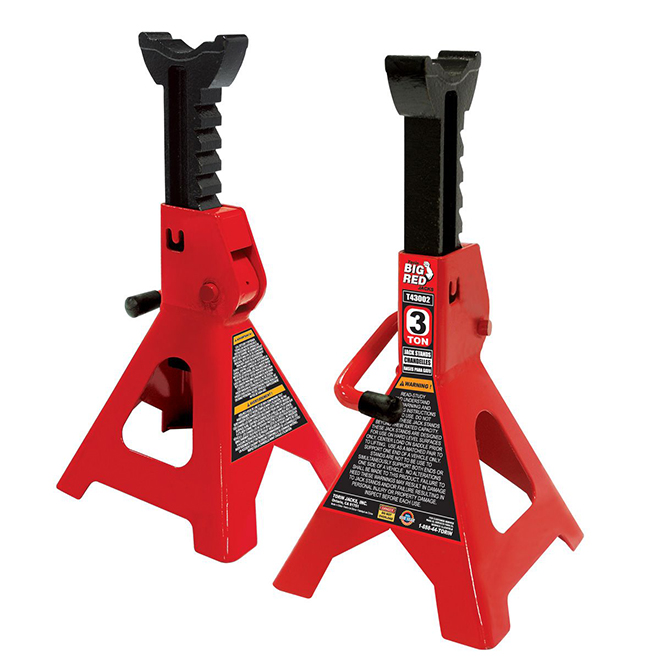 Torin Big Red Jack Stand - 11 1/4-in to 16 3/4-in Lifting Range - Heavy-Duty Steel - 3-Ton Capacity