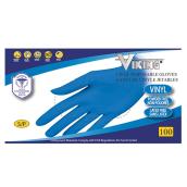 Gants jetables, vinyle, taille moyenne, bleu
