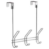 Over-The-Door Rack with 3 Hooks - Chrome