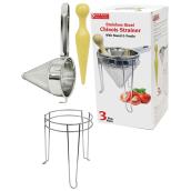 Chinois avec support et pilon, acier inoxydable