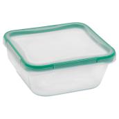 Plat de rangement d'aliments rectangulaire en verre, 4 t.