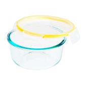 Plat de rangement d'aliments rond en verre, 4 tasses