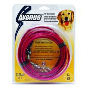 Câble d'attache pour gros chien, rouge, 25'
