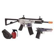 Ens. carabine Airsoft et pistolet à air, Commando, 4 pièces