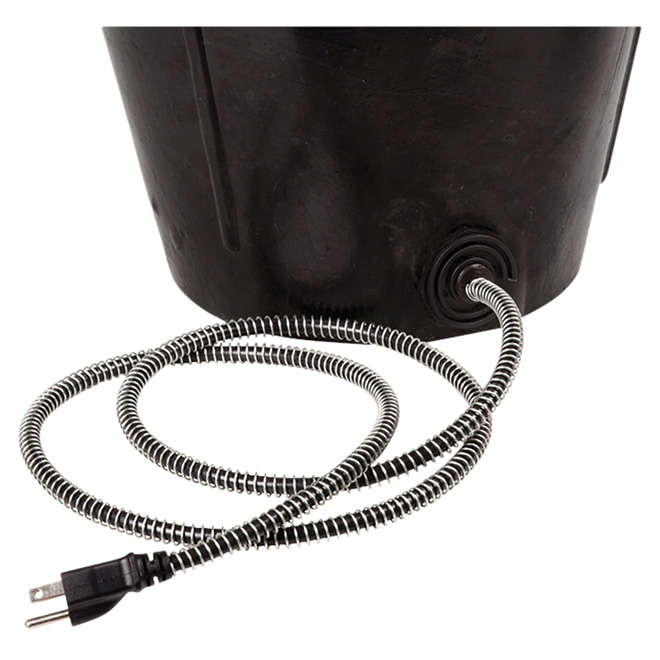 Rubber Heated Bucket - Flat Back - 3 Gallons - 70 W