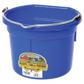 Flat-Back Bucket - Plastic - 2 Gallons - Blue