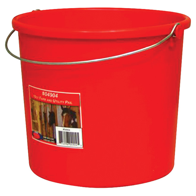 HYDRA2OR Utility Pail - Plastic - 9.46 L - Red 04904 | RONA