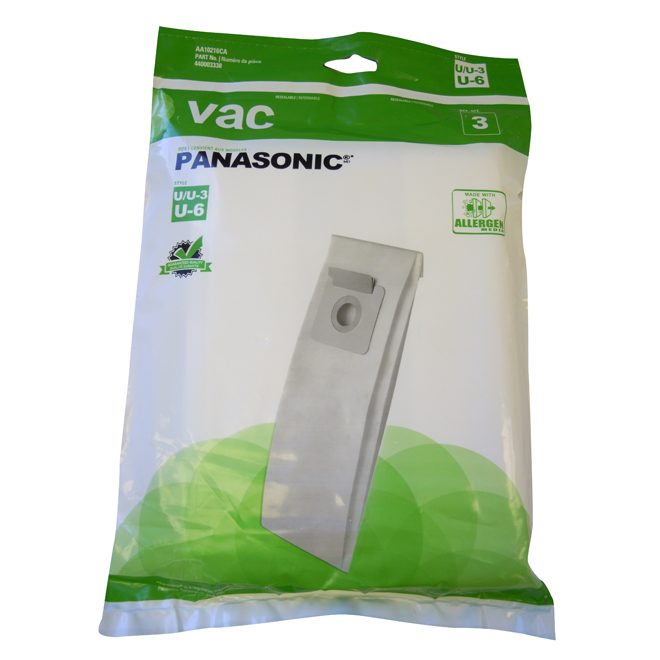Panasonic Hypoallergenic Vacuum Bags - Type U - Paper - 3-Pack