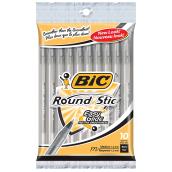 Ballpoint Pens - Round Stic - Medium - Black - 10 Pack