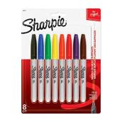Permanent Markers - Fine - Assorted Colours - 8 Pack