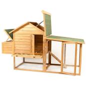 Poulailler, toit pointu, 4 poules