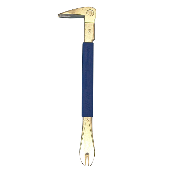 Drop-Forged Steel Nail Puller - 12" - Chrome/Blue