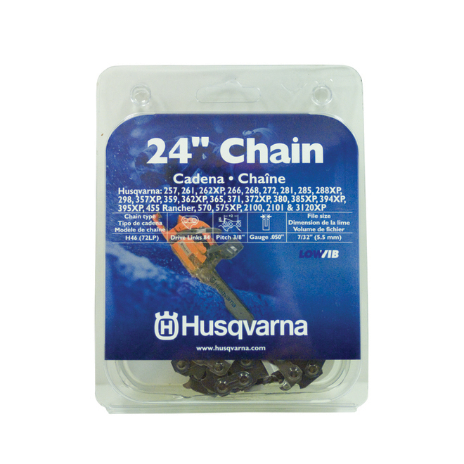 Husqvarna Replacement Chainsaw Chain - 3/8-in Pitch - 0.05-in Gauge - 24-in Bar Length