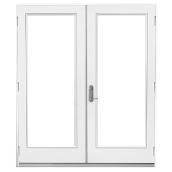 JELD-WEN 5-ft Inswing Right Handed French Door with Primed Wood Frame and 1 Lite