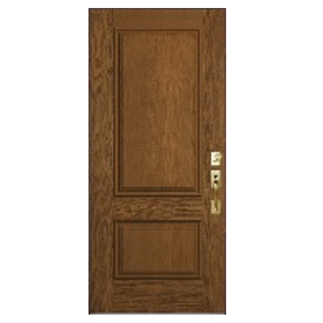 Porte d'entrée peinte en fibre de verre moka préfinie JELD-WEN, 32 po x 80 po