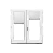 JELD-WEN 72-in x 80-in White French Patio Glass Door with Screen