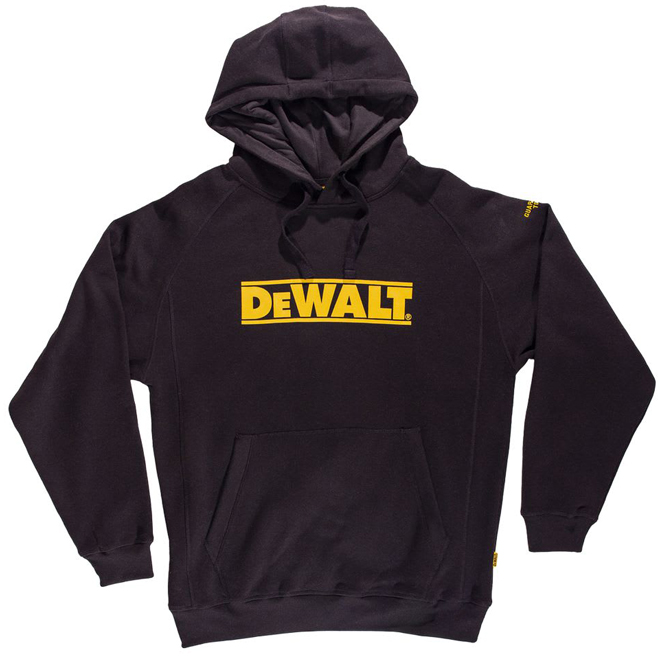 Chandail à capuche DEWALT molletonné en coton noir pour homme, grand