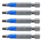 Wiha TerminatorBlue 2-in #2 Square Impact Screwdriver Bit Set - Steel - 5/Pack