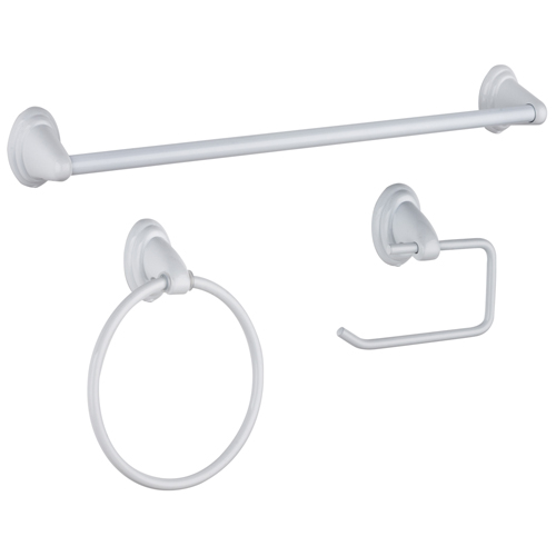 Uberhaus Bathroom Accessory Set - 3-Piece - White 99-8801WB Uberhaus Bathroom Accessory Set - 3-Piece - White 99-8801WB