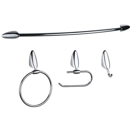 Uberhaus Bathroom Accessories - 4 Pieces - Chrome 99-8902CP Uberhaus Bathroom Accessories - 4 Pieces - Chrome 99-8902CP