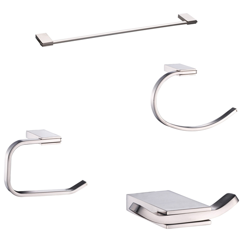 Uberhaus Bathroom Accessories - 4 Pieces - Brushed Nickel 99-9900BN Uberhaus Bathroom Accessories - 4 Pieces - Brushed Nickel 99-9900BN