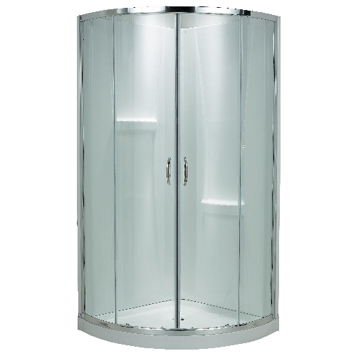 Uberhaus Boya Sliding Shower Door - Central Opening - Clear Tempered Glass - Semi-Round