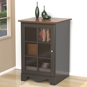Cabinet audio Pinnacle, 1 porte, cerisier-cannelle et noir