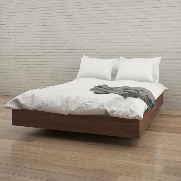 Nexera Queen Size Platform Bed Walnut Rona