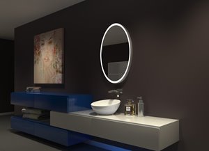 Miroir ovale illuminé Galaxy, 24