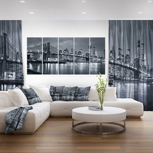 New York City at Night Canvas Print- 5 Panels - 60