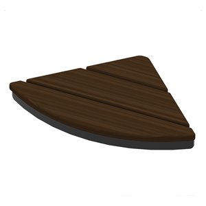 Invisia Corner Seat - Matte Black - Walnut Finish