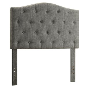 Tête de lit simple capitonnée en tissu, gris