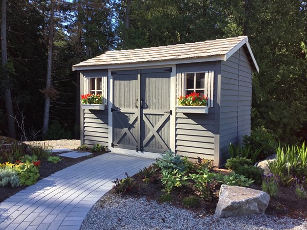 cedarshed longhouse storage shed - 16' x 8' - cedar lh168