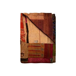 Natural by Lifestyle Brands Kantha 50-in x 70-in 30021 Silk Throw