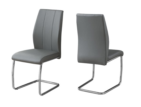 Monarch Specialties Grey Faux, How To Clean Faux White Leather Chairs